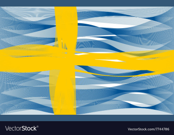 Wave line flag of Sweden vector image Wave line flag of Sweden vector image