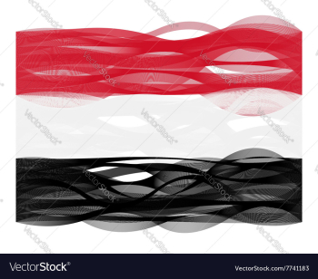 Wave line flag of Yemen vector image Wave line flag of Yemen vector image