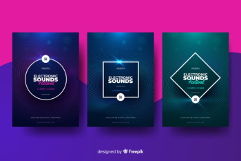 Wave sound electronic music poster collection Wave sound electronic music poster collection