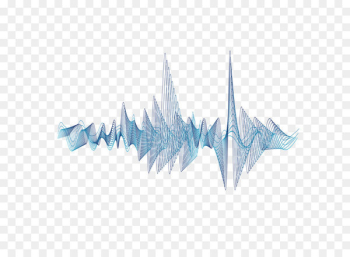 Waveform Ultrasound Acoustic wave - Vector Ultrasonic Light Blue Waveform 