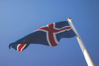 waving blue and red country flag waving blue and red country flag