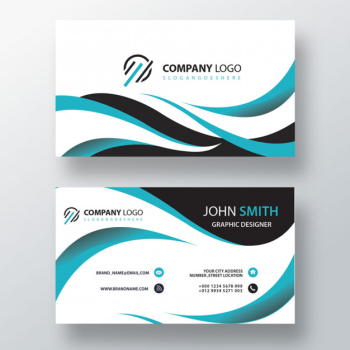 Wavy stylish visit card template Free Psd