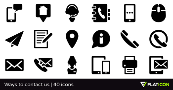 Ways to contact us 40 premium icons (SVG, EPS, PSD, PNG files)