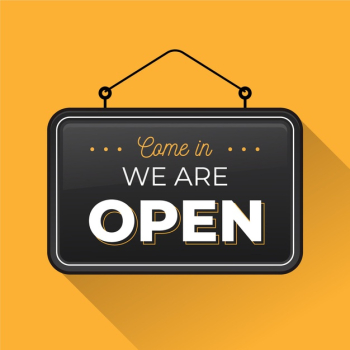We are re-opening black sign Free Vector We are re-opening black sign Free Vector