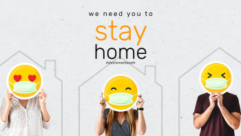 We need you to stay home during coronavirus social banner template moc.. | Free  illustration - 2312455