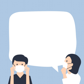 Wear a mask Covid 19 speech bubble design space Wear a mask Covid 19 speech bubble design space