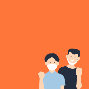 Wear a mask vector orange background Wear a mask vector orange background
