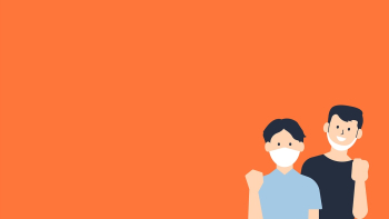 Wear a mask vector orange background Wear a mask vector orange background