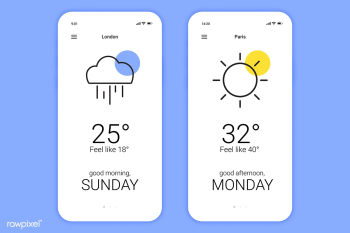 Weather phone application | Free stock vector - 594699