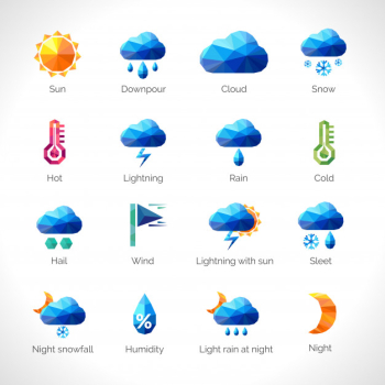 Weather polygonal icons Weather polygonal icons