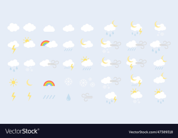 weather web icons set in line style