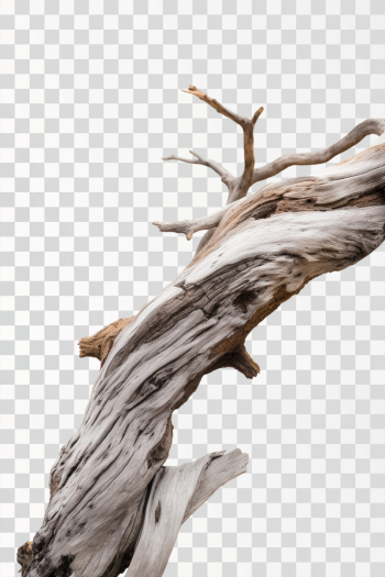 weathered wood branch, png transparent background