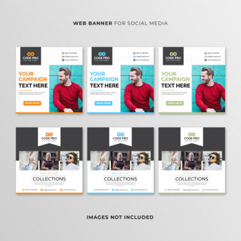 Web banner for social media Free Vector Web banner for social media Free Vector