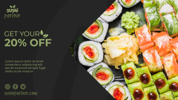 Web banner template for japanese restaurant Free Psd Web banner template for japanese restaurant Free Psd