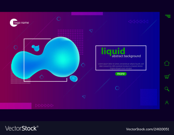 Web banner with blue liquid abstact background vector image Web banner with blue liquid abstact background vector image