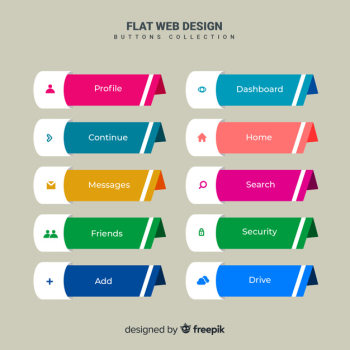 Web button set in flat design Web button set in flat design