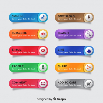 Web button set in flat style Free Vector Web button set in flat style Free Vector