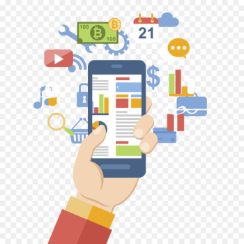 Web development Mobile app development Android software development - Marketing illustration 