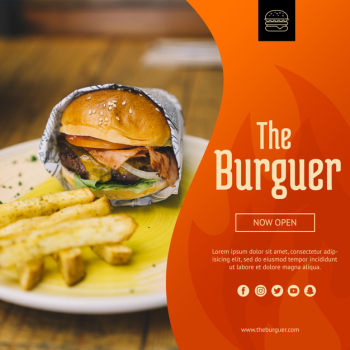 Web mockup with hamburger concept Free Psd