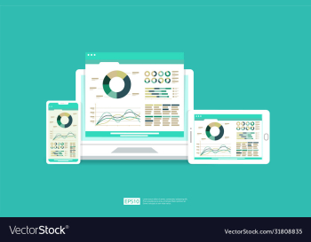 web statistics analytic charts on laptop device