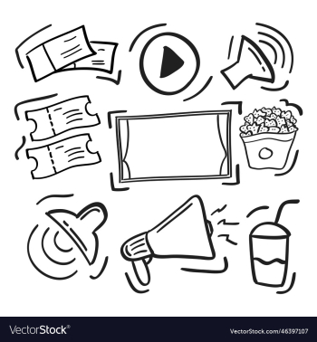 webhand drawn cinema icon webhand drawn cinema icon