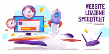 Website loading speed test banner internet traffic Free Vector Website loading speed test banner internet traffic Free Vector