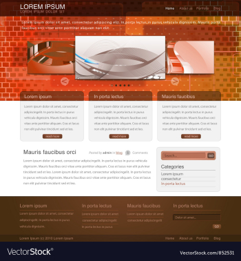 Website template vector image Website template vector image