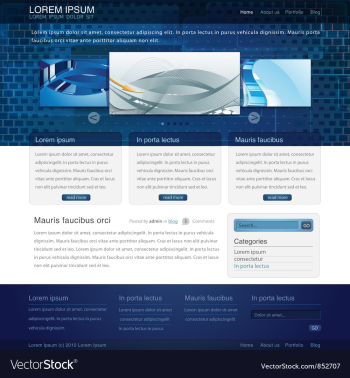Website template vector image Website template vector image