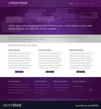 Website template vector image Website template vector image