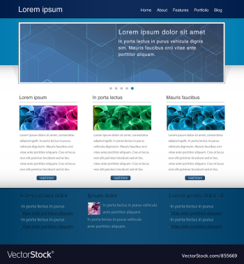 Website template vector image Website template vector image