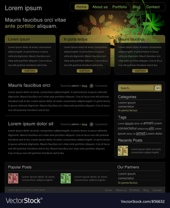 Website template vector image Website template vector image