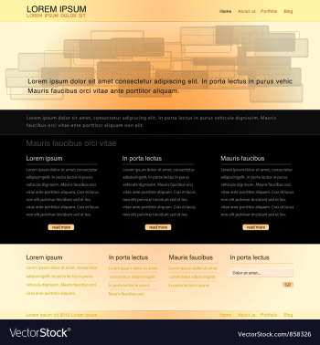 Website template vector image Website template vector image