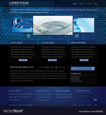 Website template vector image Website template vector image