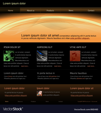 Website template vector image Website template vector image