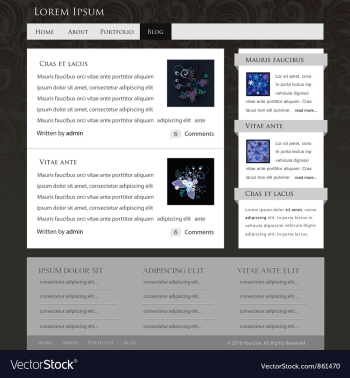 Website template vector image Website template vector image