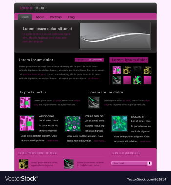 Website template vector image Website template vector image