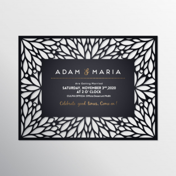 Wedding card laser cut template Free Vector Wedding card laser cut template Free Vector