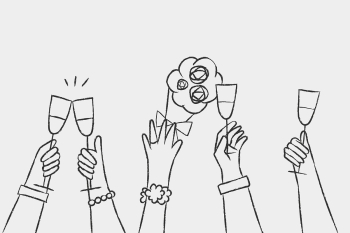Wedding celebration doodle hand holding… | Free stock illustration | High Resolution graphic