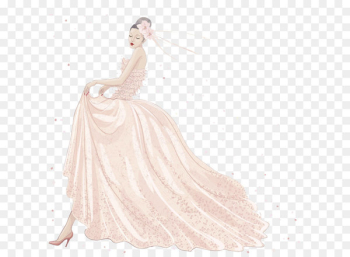 Wedding dress Wedding invitation - Cartoon wedding Wedding dress Wedding invitation - Cartoon wedding