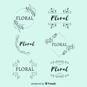Wedding florist logo templates collection Free Vector Wedding florist logo templates collection Free Vector