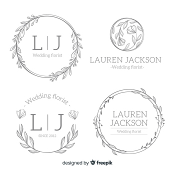 Wedding florist logo templates collection Free Vector Wedding florist logo templates collection Free Vector