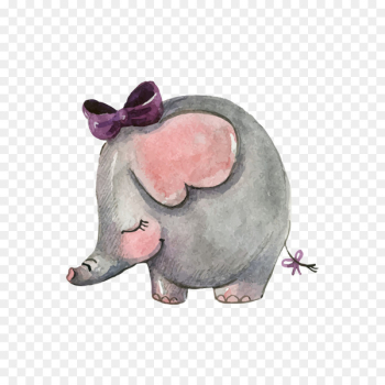 Wedding invitation Asian elephant Mothers Day - Drawing baby elephant 
