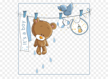 Wedding invitation Baby shower Infant Paper Punchbowl.com - Baby Bear cartoon illustration 