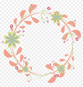 Wedding Invitation Border Flowers - Flower Circle Border Png