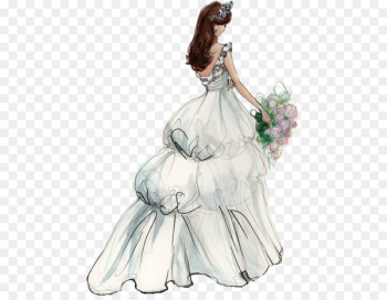 Wedding invitation Bride Wedding dress - Hand-painted bride Wedding invitation Bride Wedding dress - Hand-painted bride