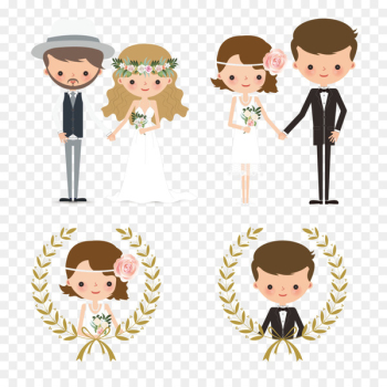 Wedding invitation Bridegroom Wedding cake - Creative wedding couple figures 