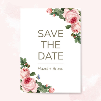 Wedding invitation card decorated with roses vector Wedding invitation card decorated with roses vector