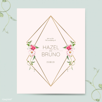 Wedding invitation card mockup vector | Free stock vector - 518764
