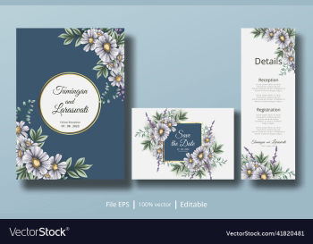 wedding invitation card with daisy flower wedding invitation card with daisy flower
