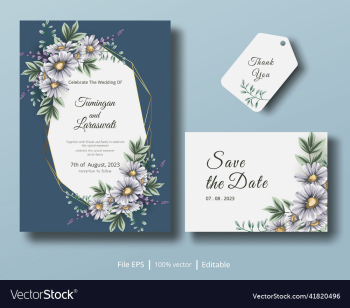 wedding invitation card with daisy flower wedding invitation card with daisy flower